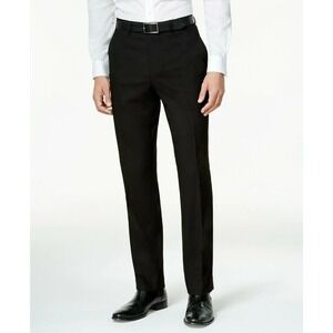 Kenneth‎ Cole Reaction Mens Slim fit Dress Pants 45W 32L Black Solid E081280